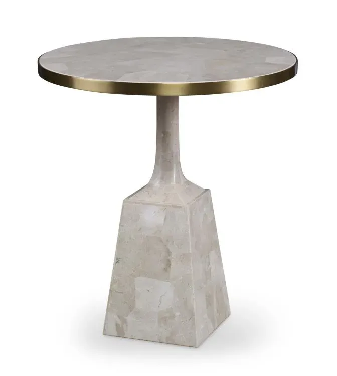 Maitland Smith Stone Pedestal tavolino pietra bianca